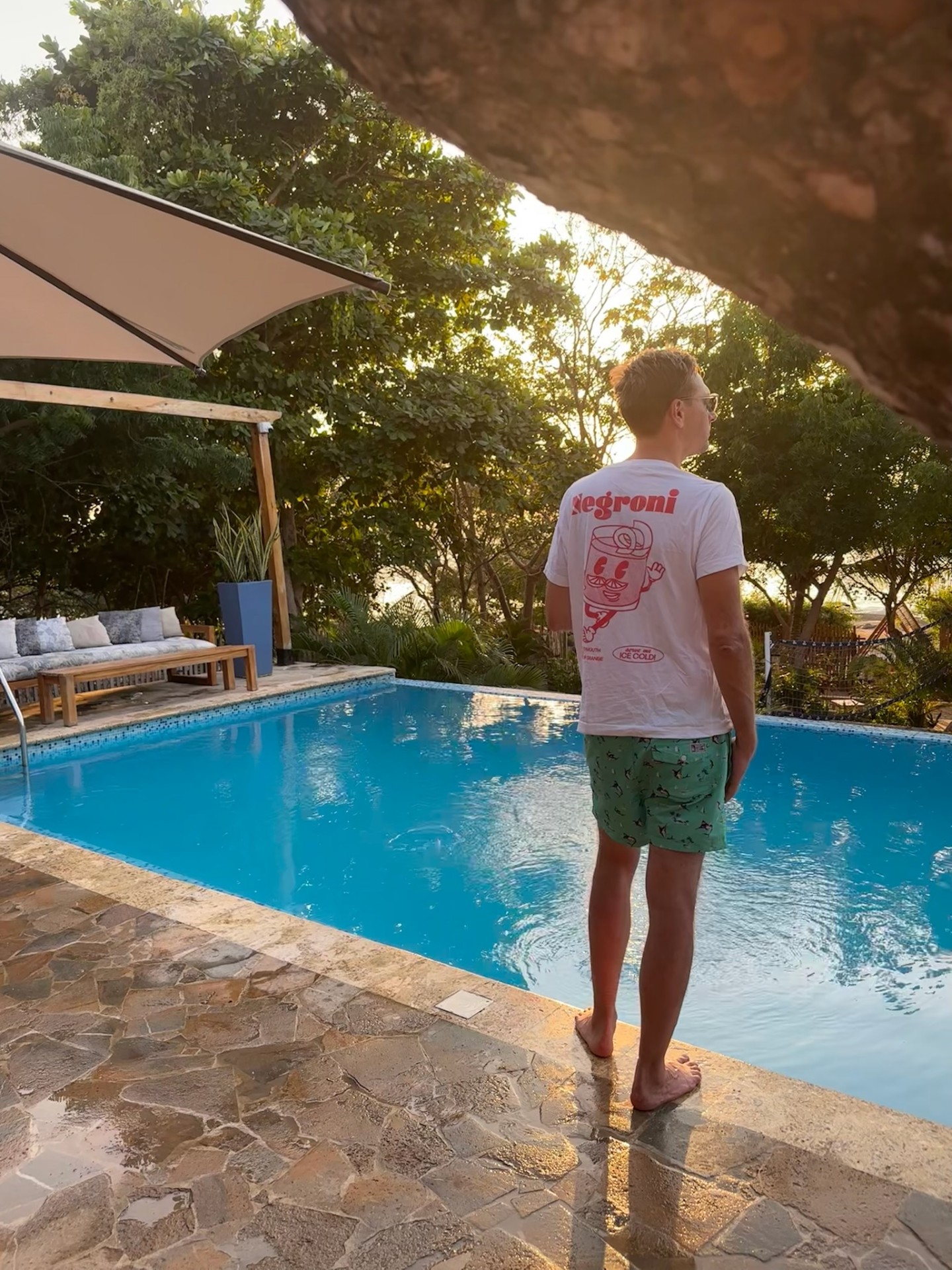 The Negronist by the pool